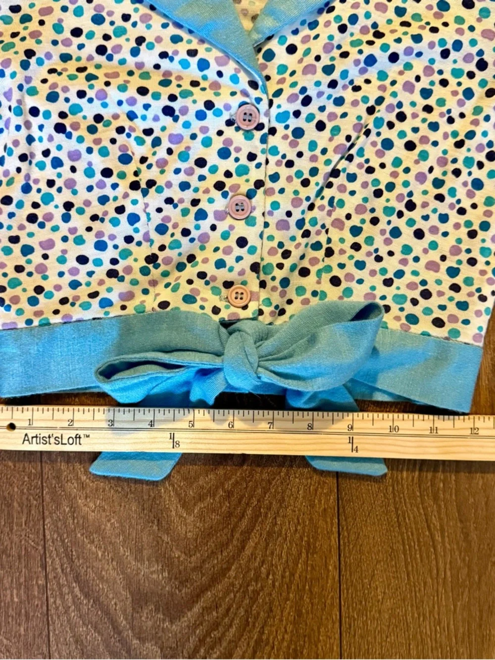 1970s Wendy Originals Top | Disco Polka Dot Long Sleeve - Picture 8 of 10